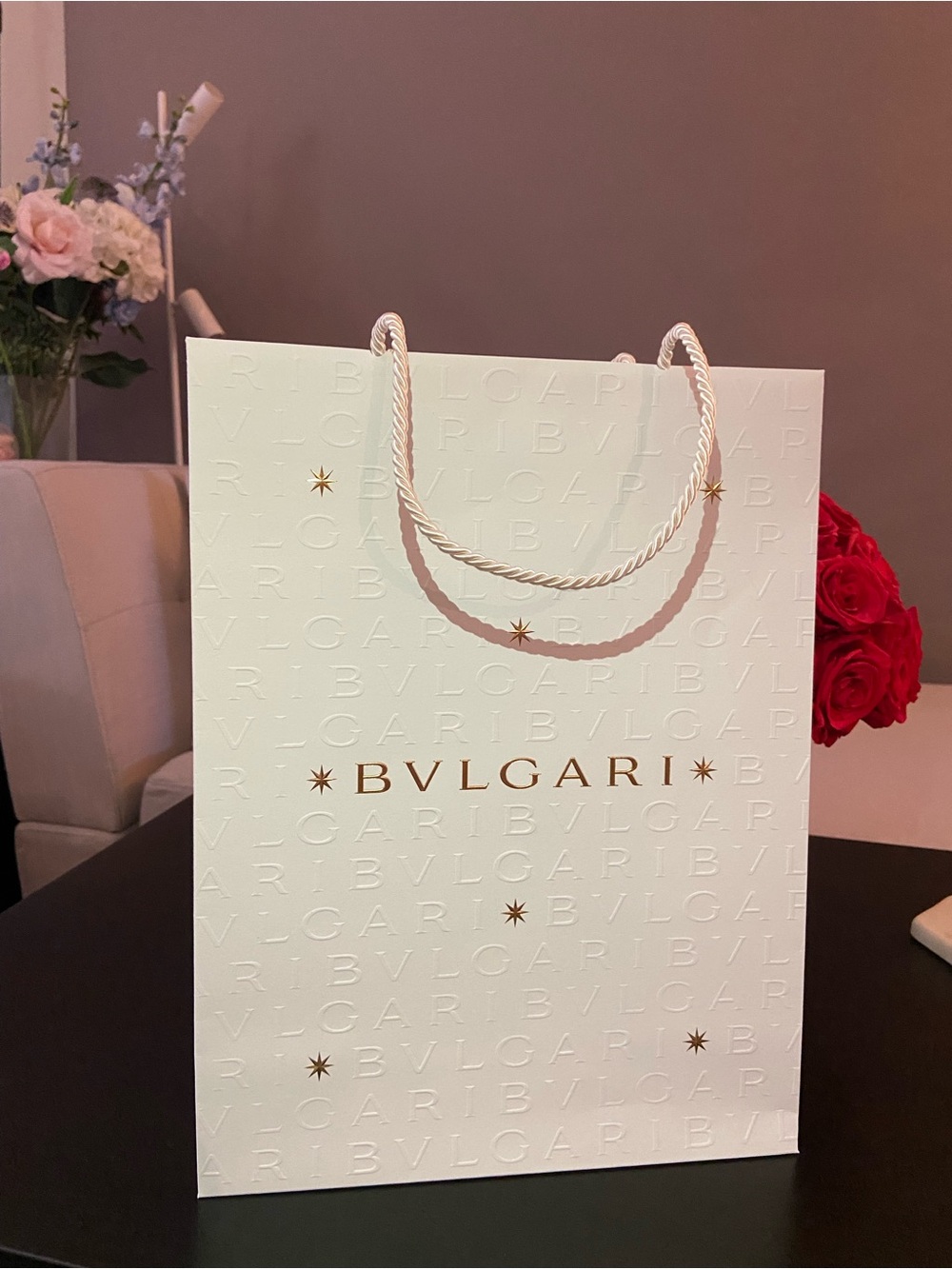 BVLGARI Shopping Bag White 14x 10.5x 4.5 Inches NEW!